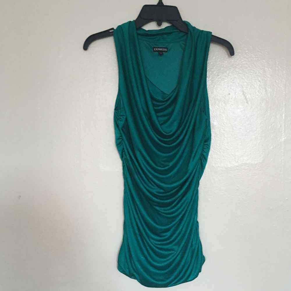 Express teal ruched top